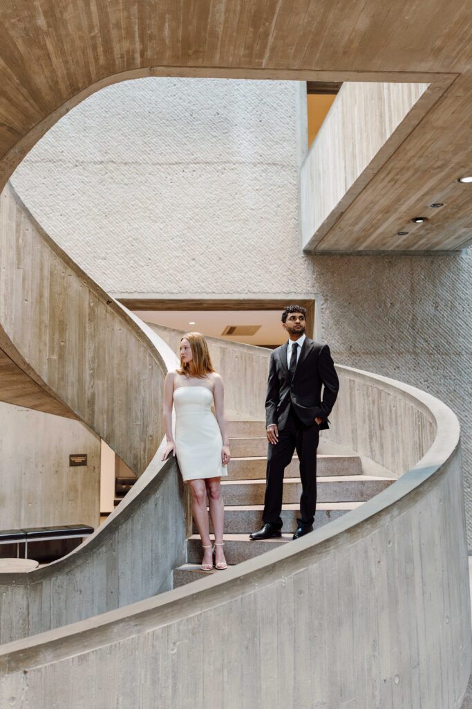 dramatic Everson art museum engagement session 