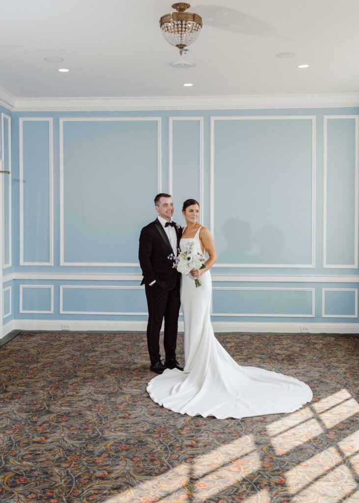 bride and groom portrait Hotel Syracuse wedding 