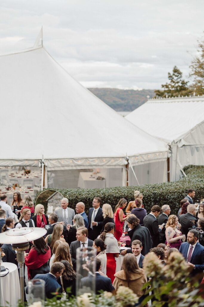 cocktail hour at Inn at Taughannock Falls wedding