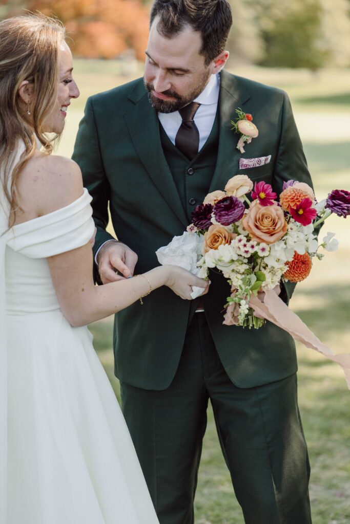 colorful fall bridal bouquet
