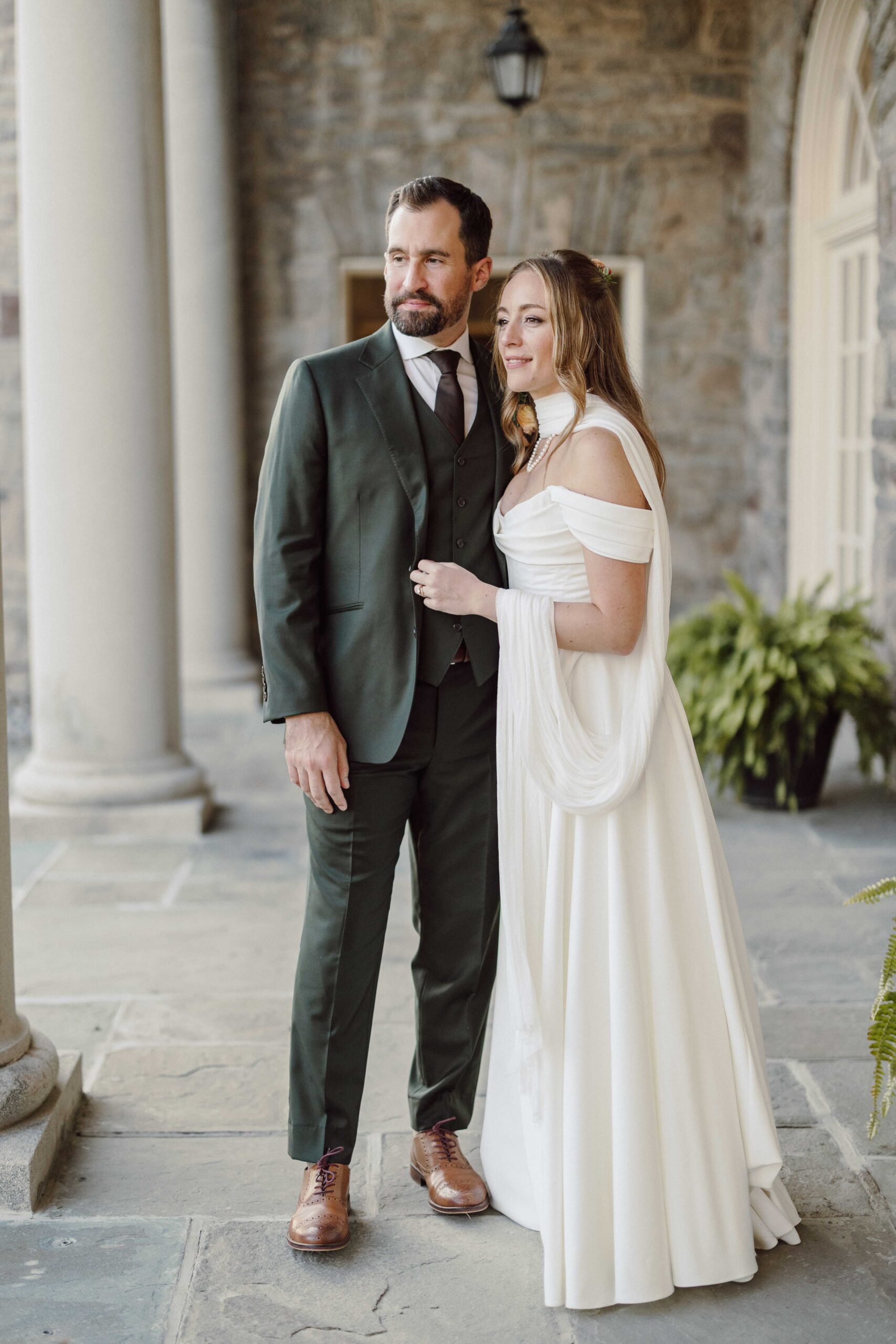 bride and groom portrait at Onondaga Country Club