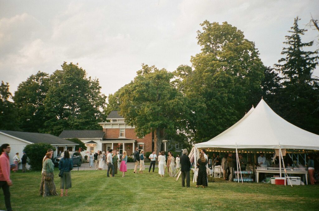 Skaneateles backyard tented welcome party