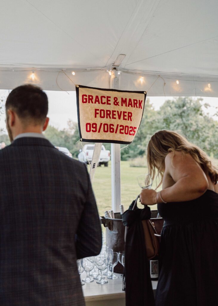 Skaneateles backyard tented welcome party