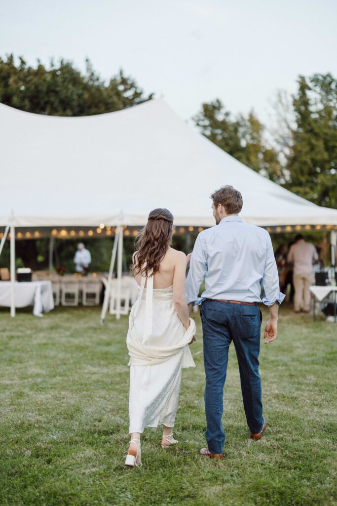 Skaneateles backyard tented welcome party