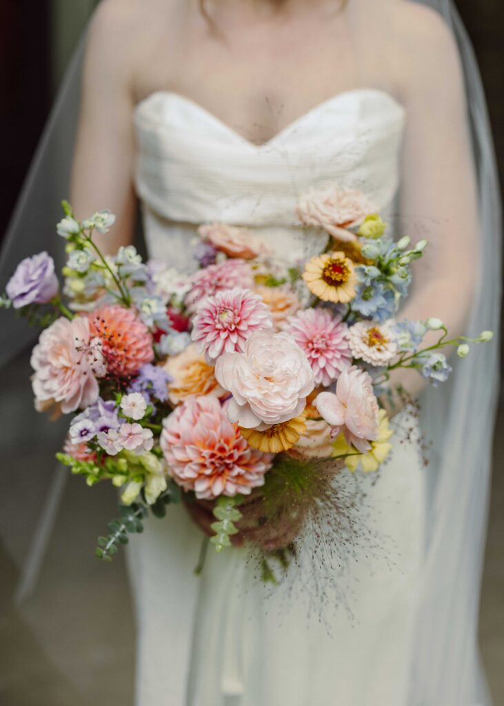 colorful bridal bouquet