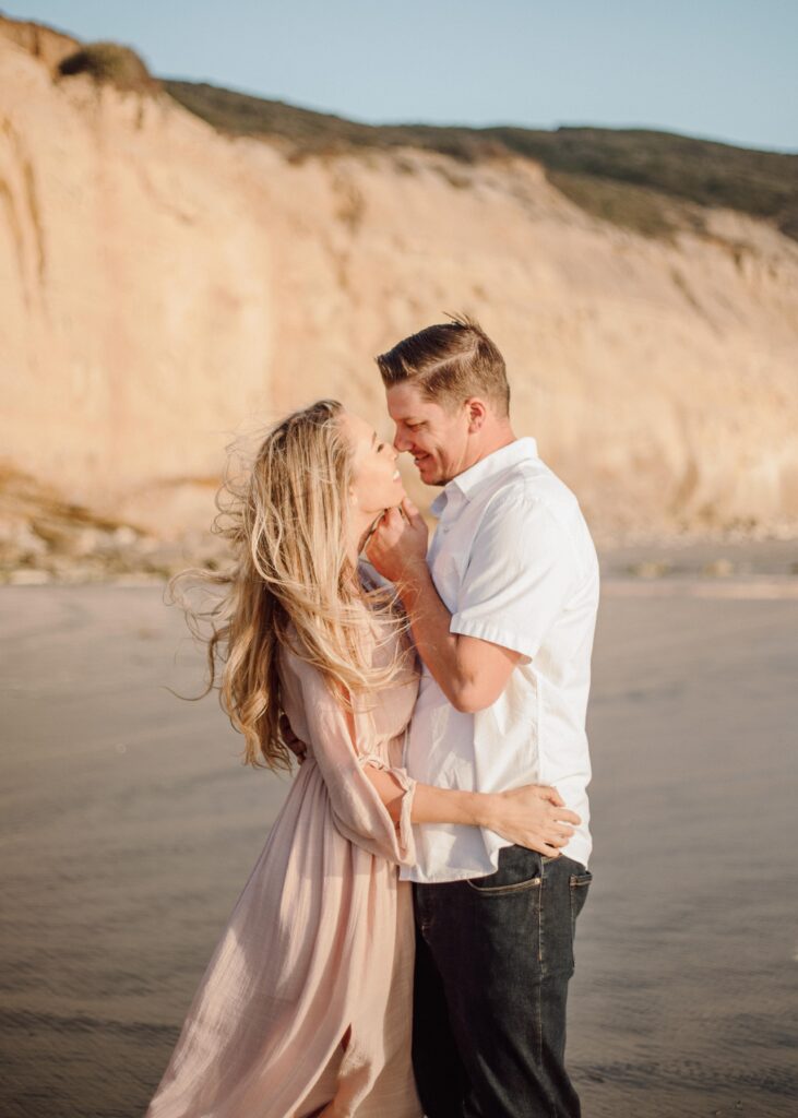 couple on Torrey Pines beach, San Diego CA
