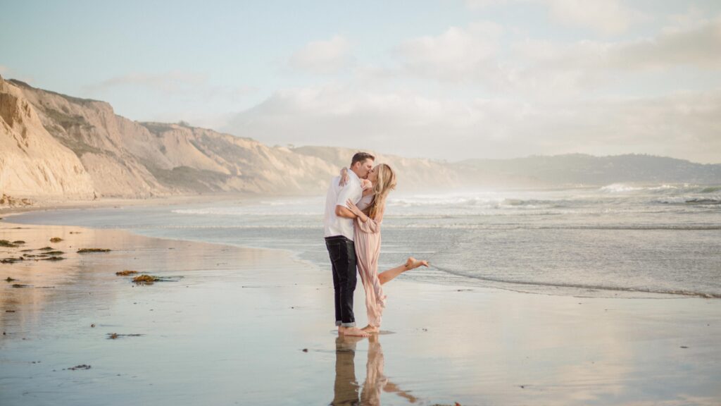 couple on Torrey Pines beach, San Diego CA