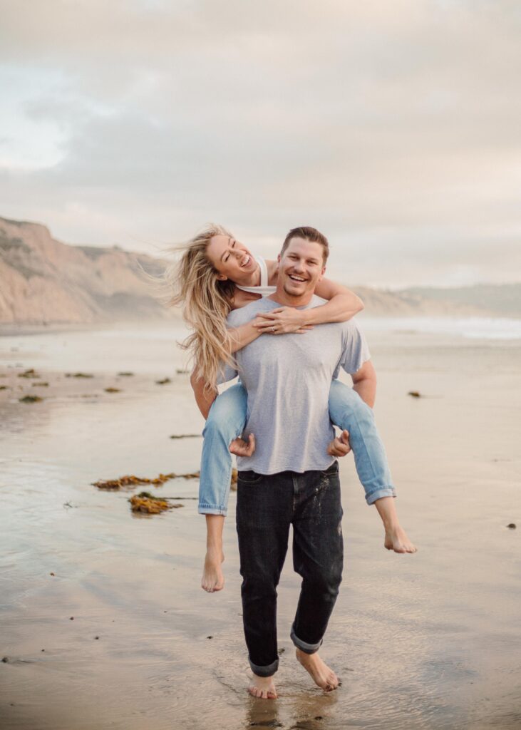 couple on Torrey Pines beach, San Diego CA