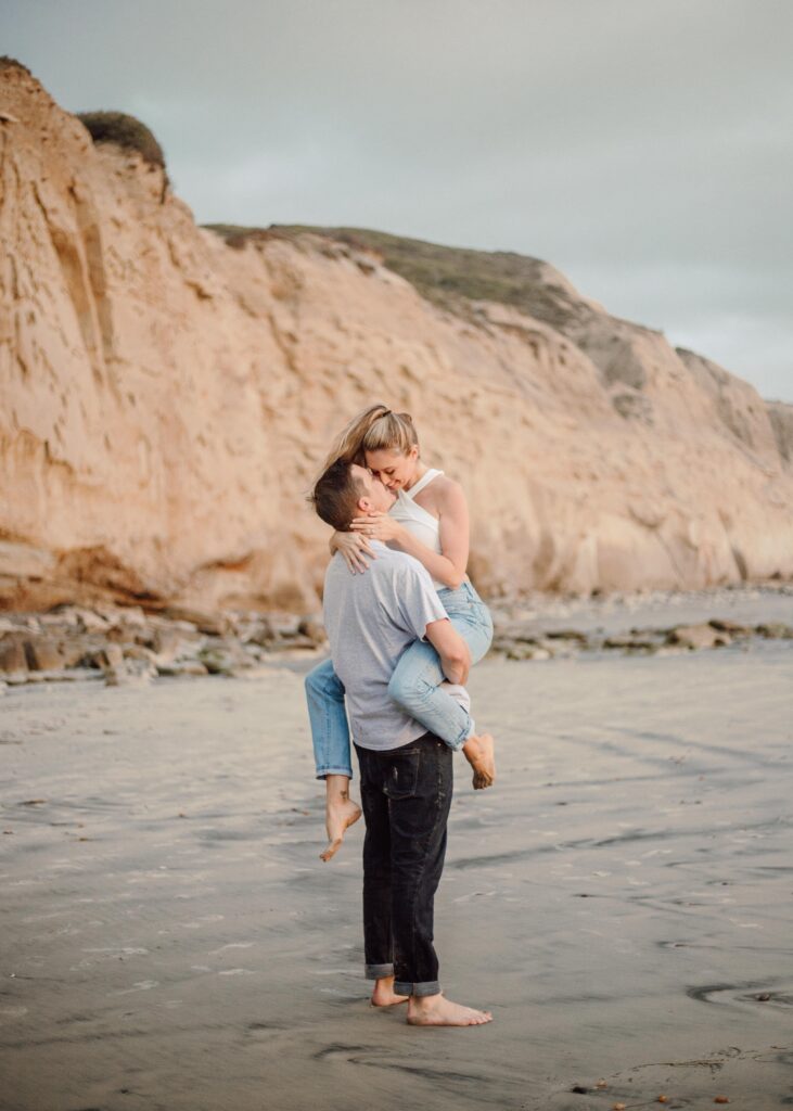 couple on Torrey Pines beach, San Diego CA