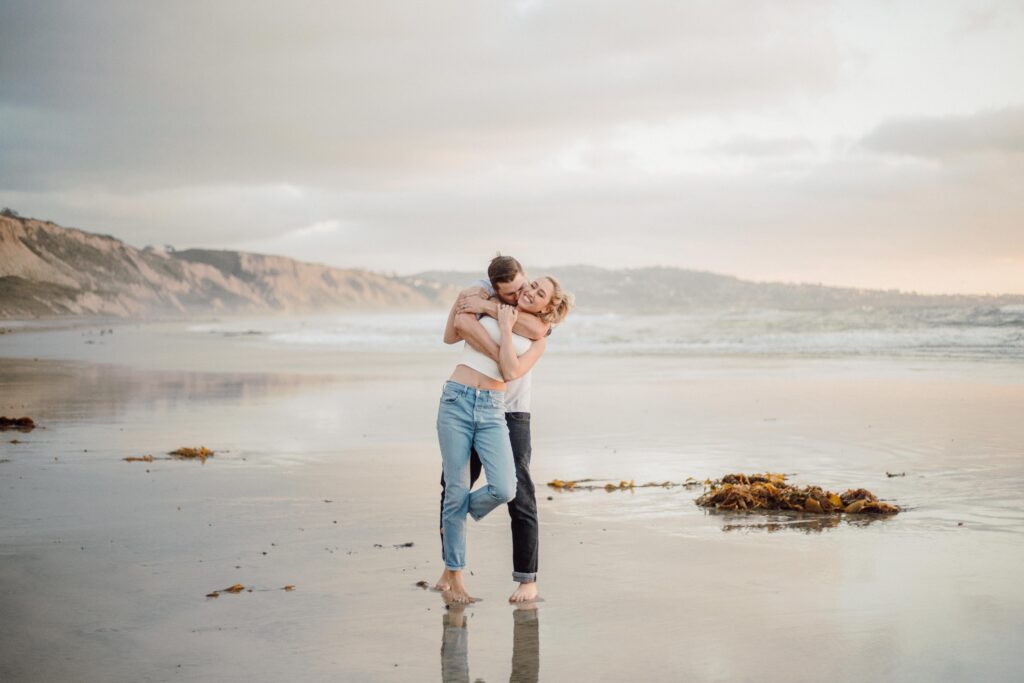 couple on Torrey Pines beach, San Diego CA