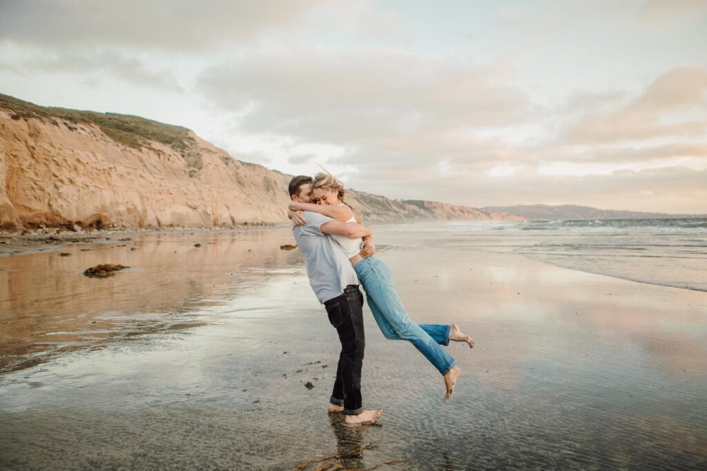 couple on Torrey Pines beach, San Diego CA