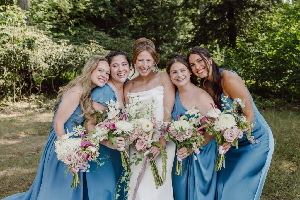 bridesmaids at vanderkamp ny wedding