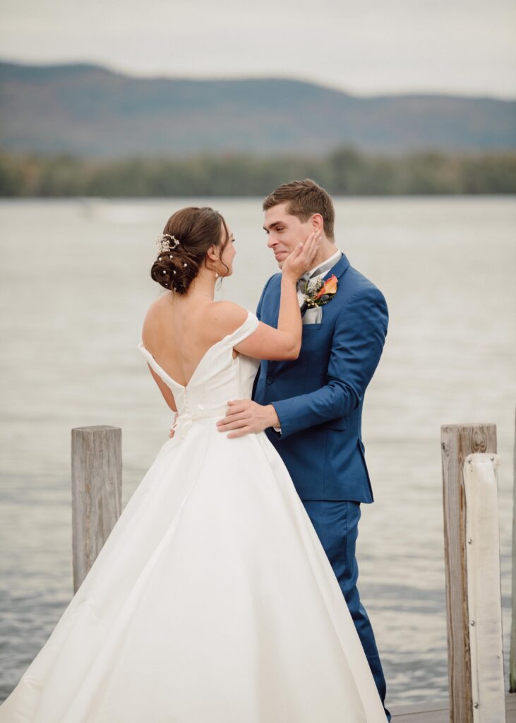 first look at Lake George Club Wedding 