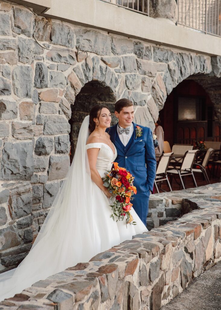 couples portrait Lake George Club Wedding 
