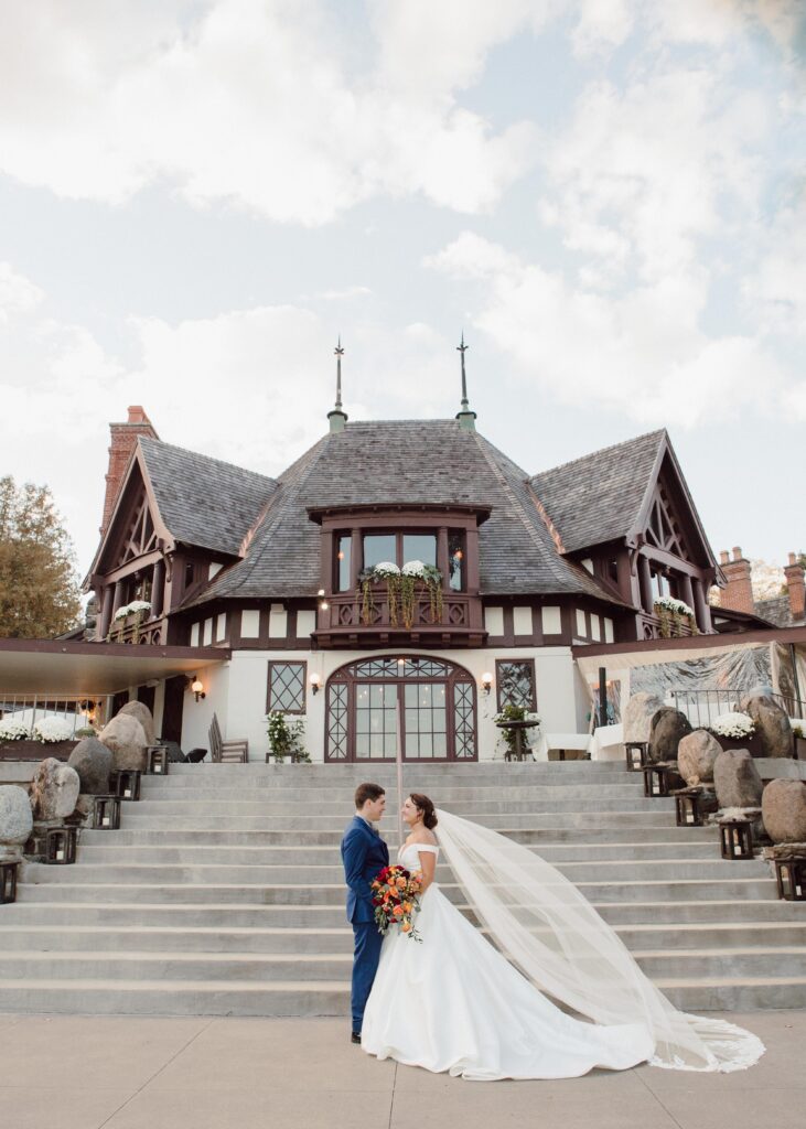 couples portrait Lake George Club Wedding 