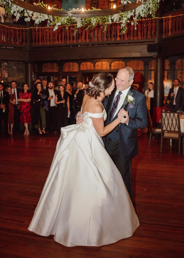 father daughter dance couples portrait Lake George Club Wedding 