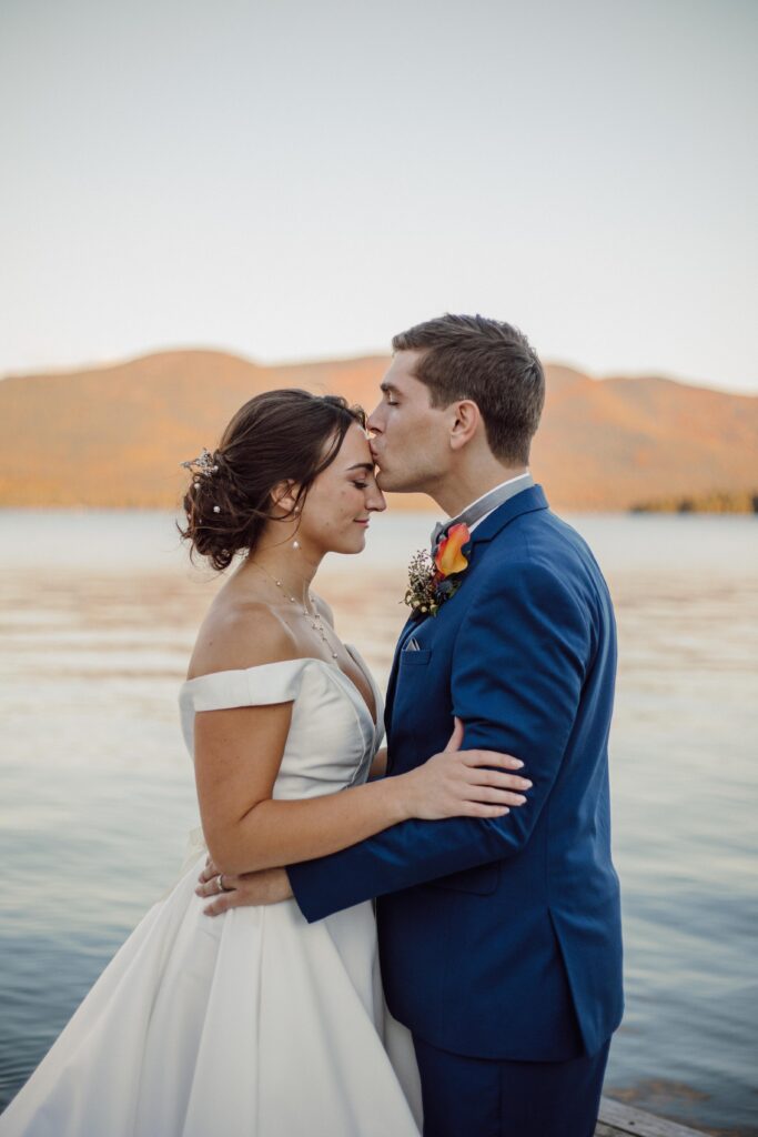 couples portrait Lake George Club Wedding 