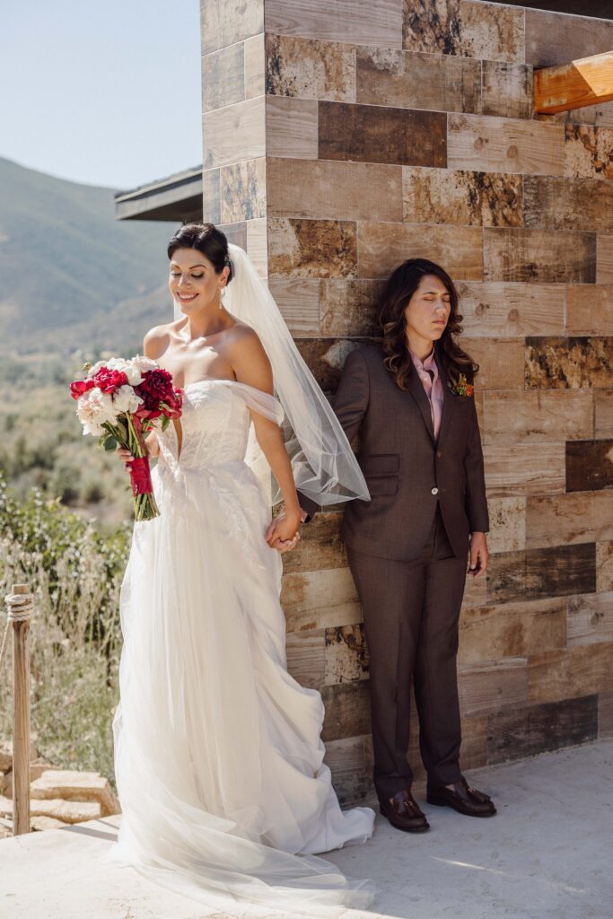 same sex wedding, first touch