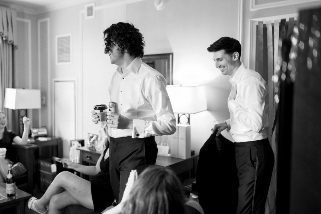 grooms getting ready on syracuse, NY wedding day